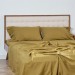 Moss green linen sheet set with pillowcases