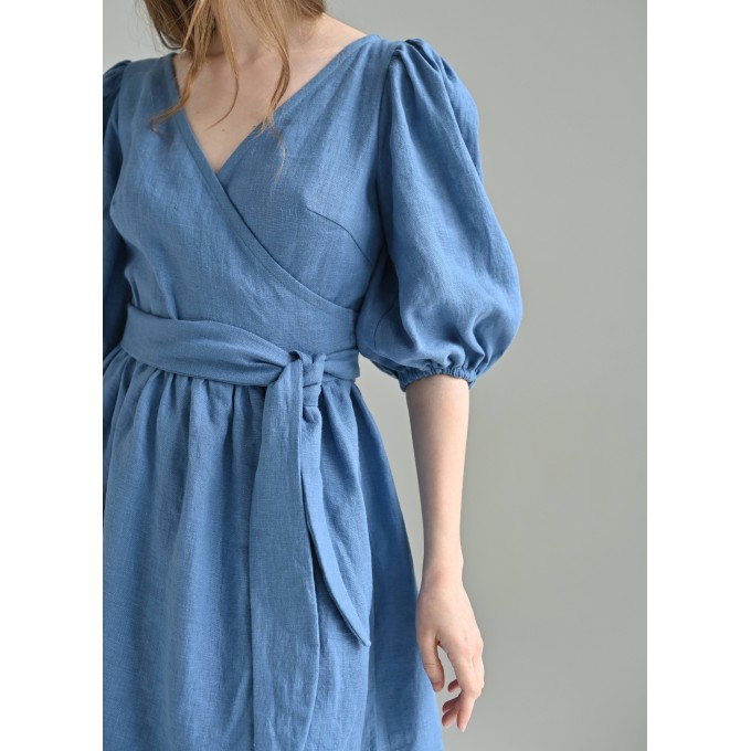 Steel blue wrap dress Lia