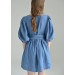 Steel blue wrap dress Lia