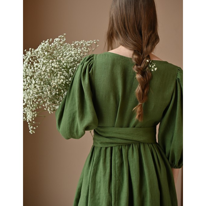 Green midi wrap dress Lia