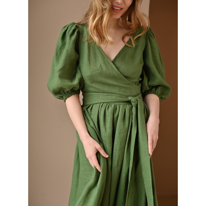 Green midi wrap dress Lia