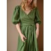 Green midi wrap dress Lia