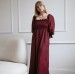 Burgundy maxi dress with puff sleeves Baila