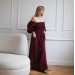 Burgundy maxi dress with puff sleeves Baila