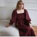 Burgundy maxi dress with puff sleeves Baila