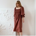 Cinnamon smock dress Baila in midi length