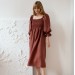 Cinnamon smock dress Baila in midi length