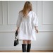 White loose fit v-neck dress Zoie