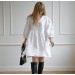 White loose fit v-neck dress Zoie