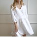 White loose fit v-neck dress Zoie