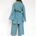Sea blue kimono Kim & culottes Kami set for women