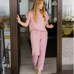 Dusty rose women washed loose pants Erin Dusty rose women washed loose pants Erin