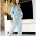 Light blue pleated palazzo pants Blanca