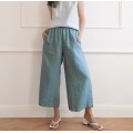 Sea blue cullottes cropped relaxed fit pants Kami