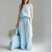 Light blue pleated palazzo pants Blanca