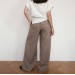 Taupe high rise wide leg palazzo long pants Lima