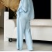 Light blue pleated palazzo pants Blanca