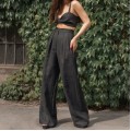 Black high waist palazzo wide leg pants Blanca