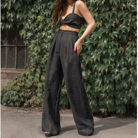 Black high waist palazzo wide leg pants Blanca Black high waist palazzo wide leg pants Blanca