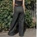 Black high waist palazzo wide leg pants Blanca