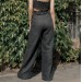 Black high waist palazzo wide leg pants Blanca