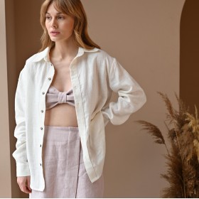 White oversized button up collar shirt Etta White oversized button up collar shirt Etta