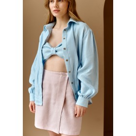 light blue loose casual collared shirt Etta Puff light blue loose casual collared shirt Etta Puff