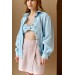 light blue loose casual collared shirt Etta Puff