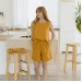 Mustard side pockets drawstring shorts Terra