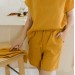 Mustard side pockets drawstring shorts Terra