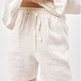 White casual elastic waistband shorts Terra White casual elastic waistband shorts Terra