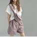 Tan high waisted pleated shorts Bea with pockets