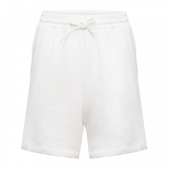 White casual elastic waistband shorts Terra
