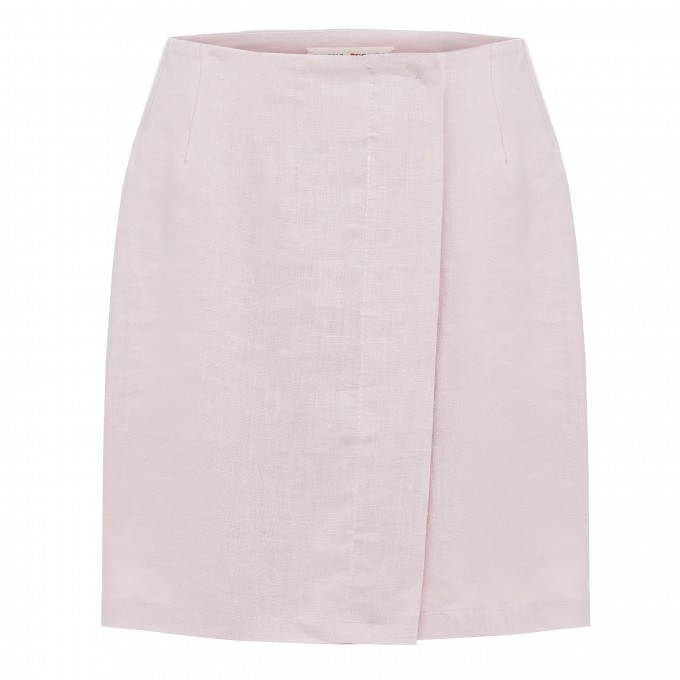 Blush pink mini wrap skirt Gina