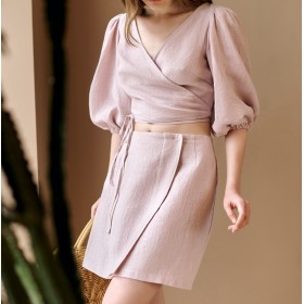 Blush pink mini wrap skirt Gina Blush pink mini wrap skirt Gina