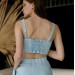 Linen light blue bustier crop top Eva