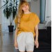 Mustard short sleeve t-shirt top Ester