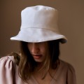 White casual summer bucket hat