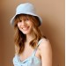 Light blue women sun bucket hat